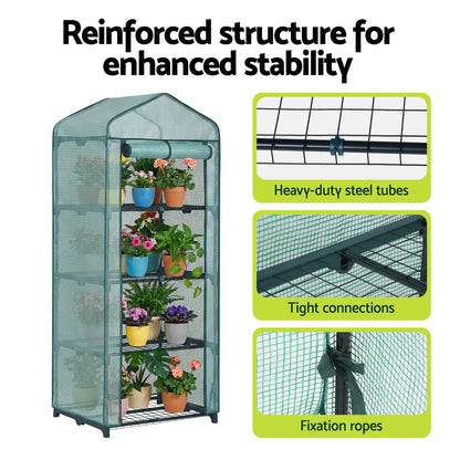 Green Fingers Greenhouse 4 Tiers Mini Green House Garden Bed 1.6x0.7x0.5M - Image 7