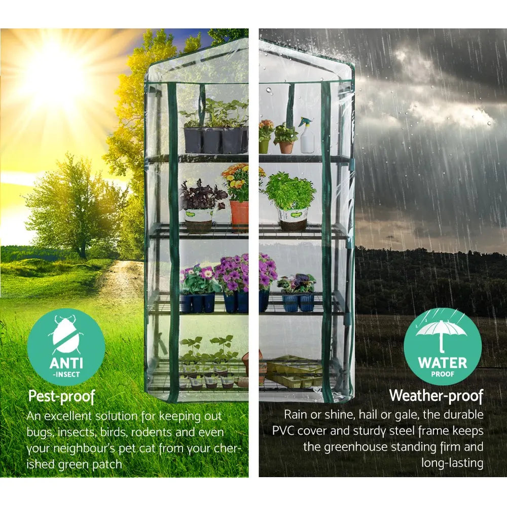 Green Fingers Greenhouse 4 Tiers Mini Green House Garden Bed Planter Box 1.6x0.7x0.5M - Image 4