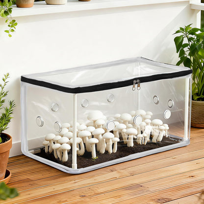 Green Fingers Mini Greenhouse 50x25x25cm PVC Cover for Mushrooms Succulents - Image 7