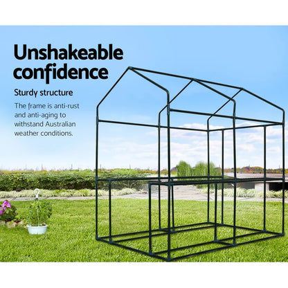 Green Fingers Greenhouse 1.2x1.9x1.9M Walk in Green House Tunnel Plant Garden Shed 4 Shelves - Image 6