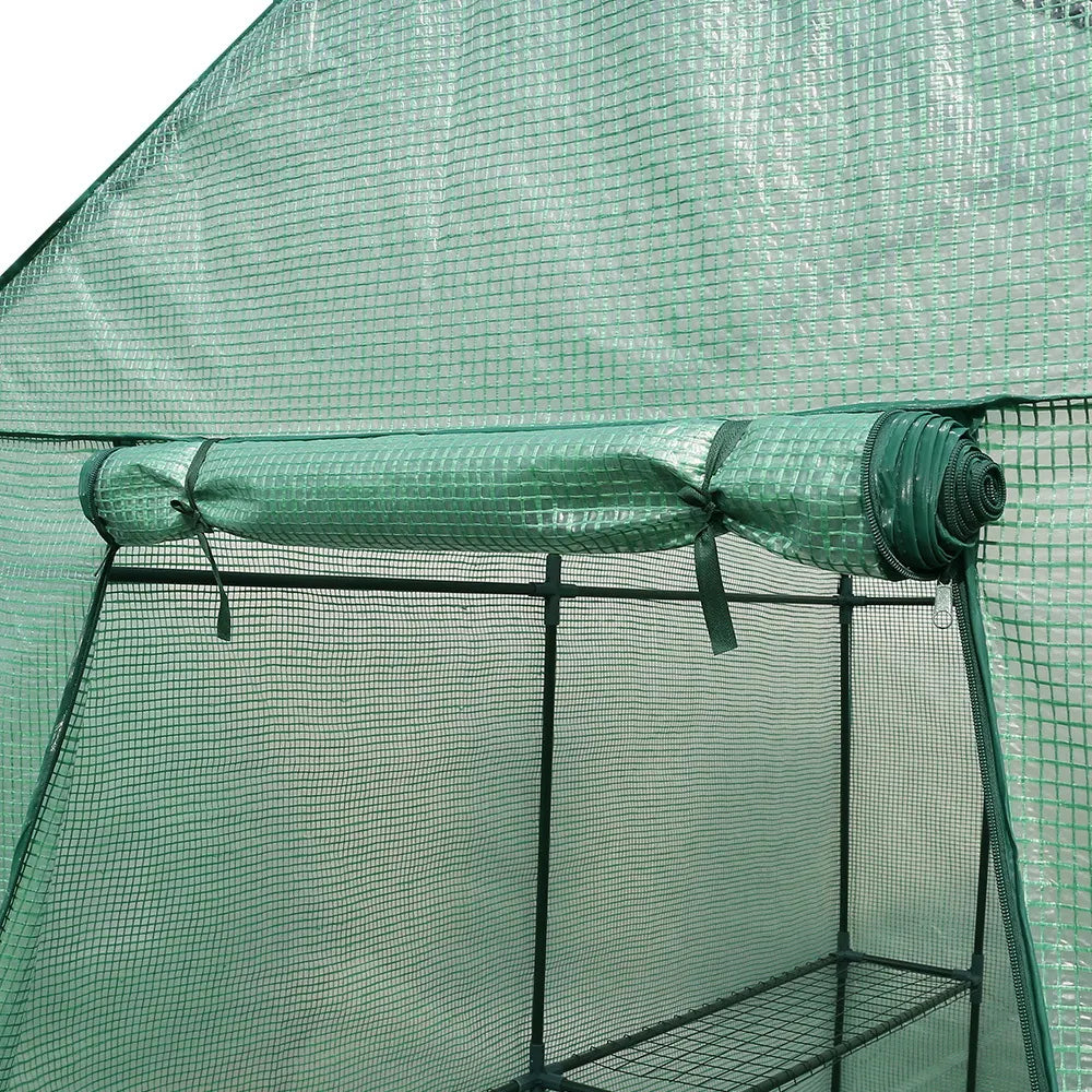 Green Fingers Greenhouse 1.2x1.9x1.9M Walk in Green House Tunnel Plant Garden Shed 4 Shelves - Image 7