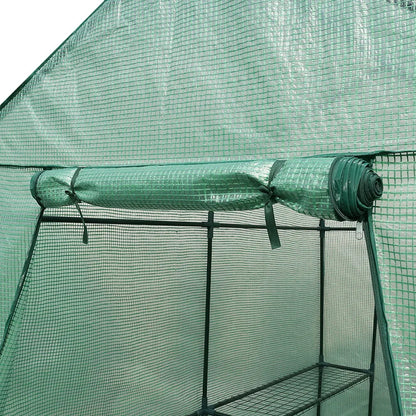 Green Fingers Greenhouse 1.2x1.9x1.9M Walk in Green House Tunnel Plant Garden Shed 4 Shelves - Image 7