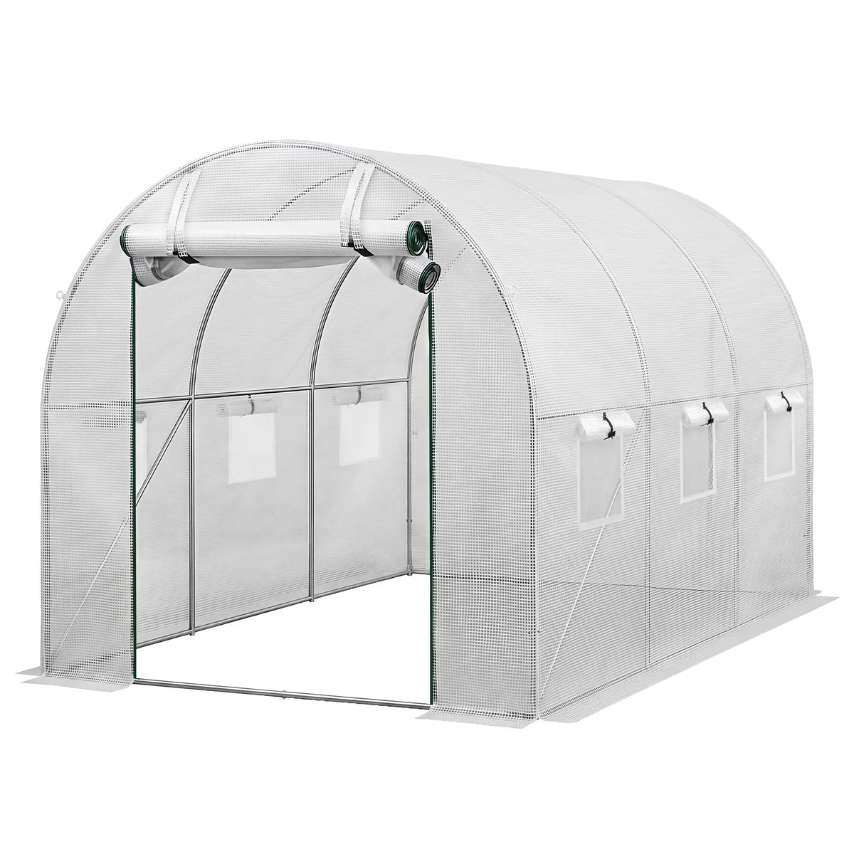 Green Fingers Greenhouse 3x2x2M Walk in Green House White - Image 2