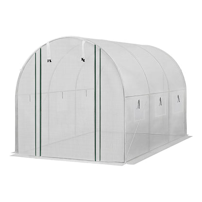 Green Fingers Greenhouse 3x2x2M Walk in Green House White - Image 3