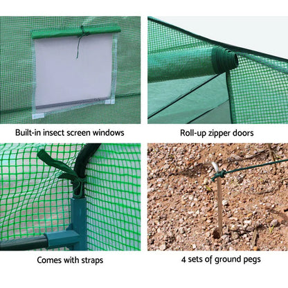 Green Fingers Greenhouse 3.5x2x2M Walk in Green House Tunnel Plant Garden Shed - Image 5