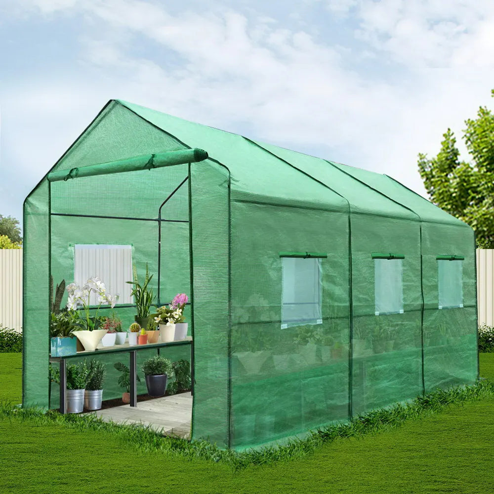 Green Fingers Greenhouse 3.5x2x2M Walk in Green House Tunnel Plant Garden Shed - Image 8