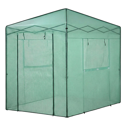 Green Fingers Greenhouse 180x240x240cm Steel Frame PE Cover Outdoor Shelter - Image 3