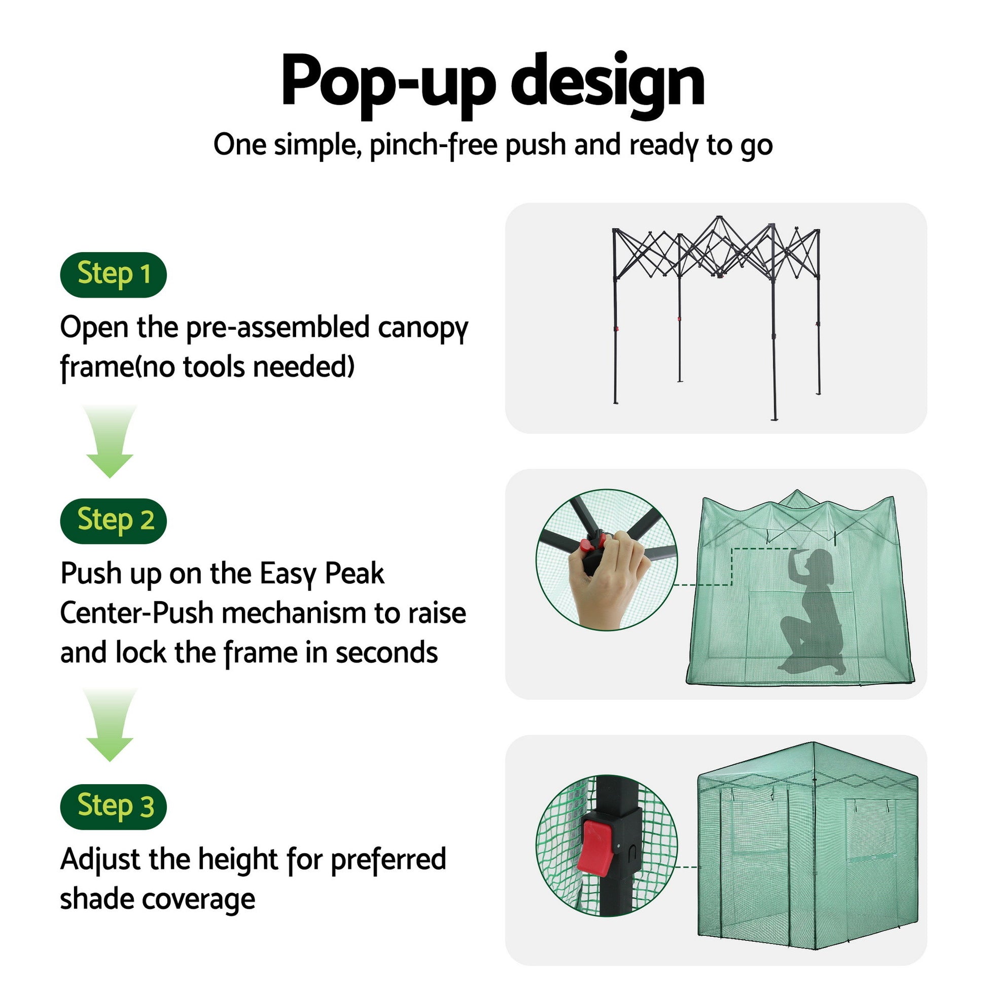 Green Fingers Greenhouse 180x240x240cm Steel Frame PE Cover Outdoor Shelter - Image 6