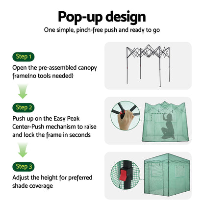 Green Fingers Greenhouse 180x240x240cm Steel Frame PE Cover Outdoor Shelter - Image 6
