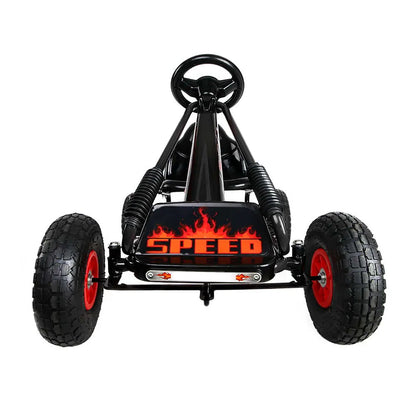 Rigo Kids Pedal Go Kart Ride On Toys Racing Car Rubber Tyre Black - Image 3