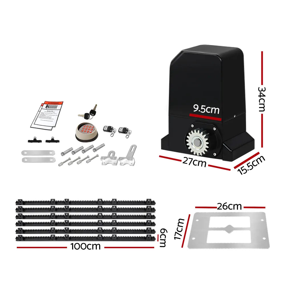 LockMaster Automatic Sliding Gate Opener Kit Keypad 6M 1000KG - Image 2