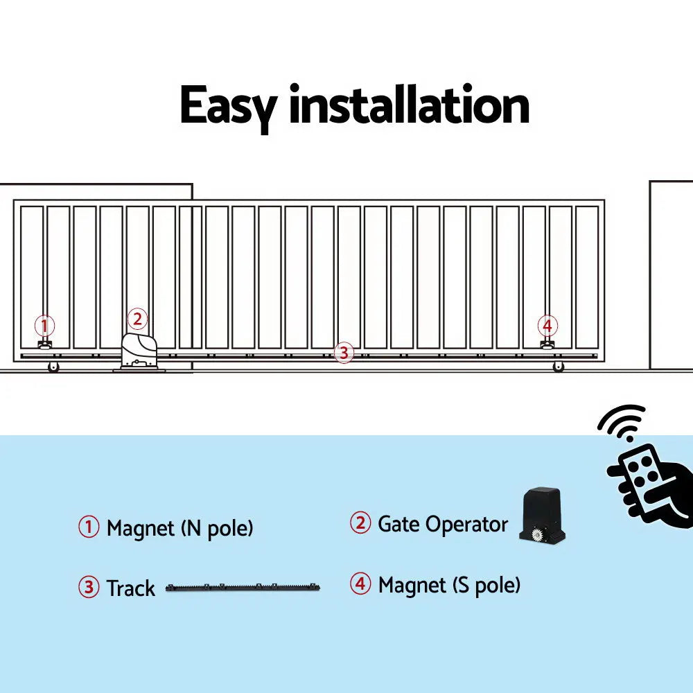 LockMaster Automatic Sliding Gate Opener Kit 6M 1000KG - Image 7