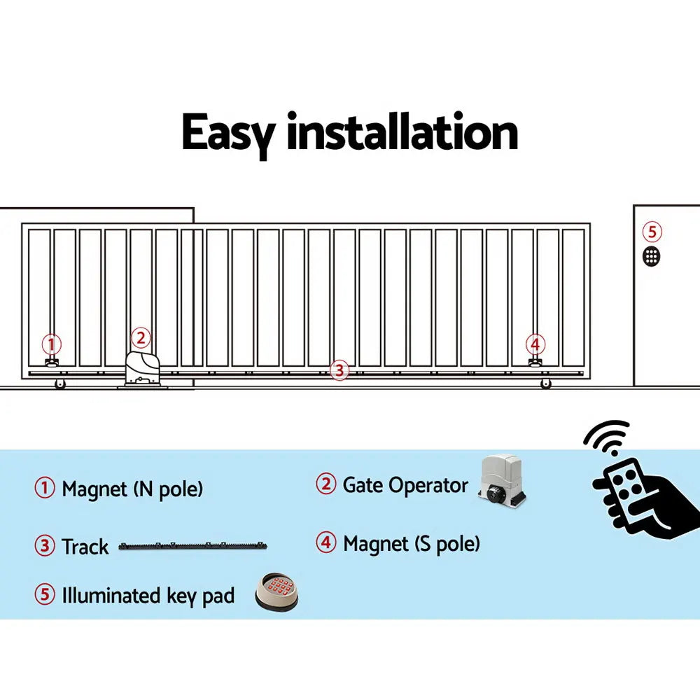 LockMaster Automatic Sliding Gate Opener Kit Keypad 6M 1200KG - Image 6