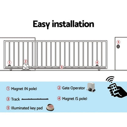 LockMaster Automatic Sliding Gate Opener Kit Keypad 6M 1200KG - Image 6