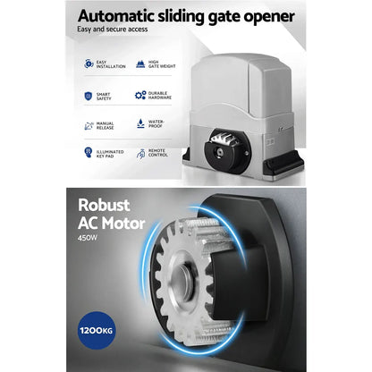 LockMaster Automatic Sliding Gate Opener Kit 4M 1200KG - Image 4