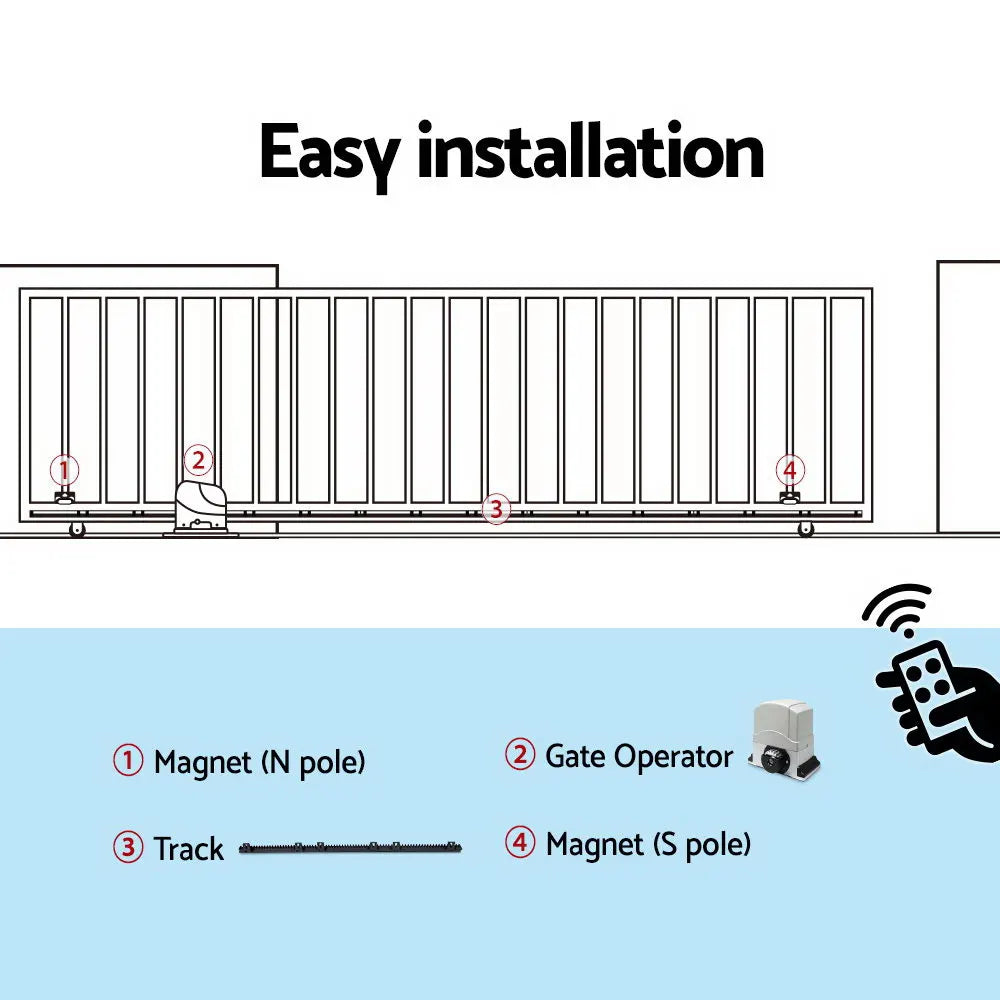 LockMaster Automatic Sliding Gate Opener Kit 4M 1200KG - Image 7