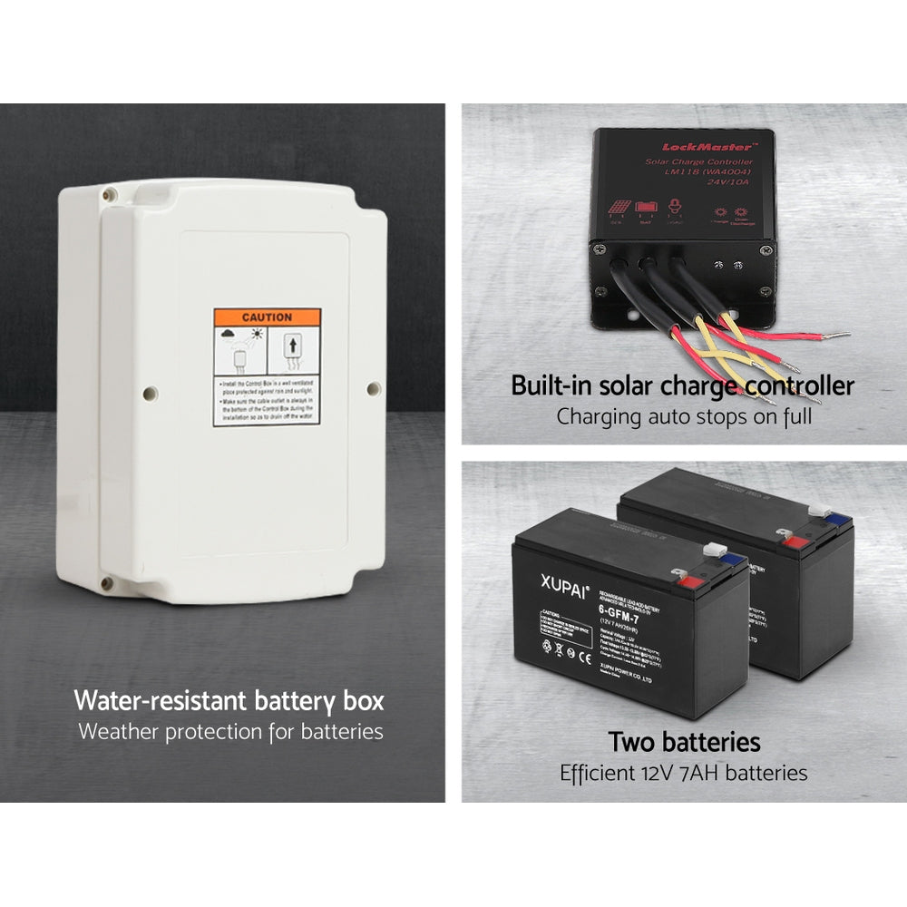 LockMaster Automatic Sliding Gate Opener Kit 10W Solar 6M 600KG - Image 4