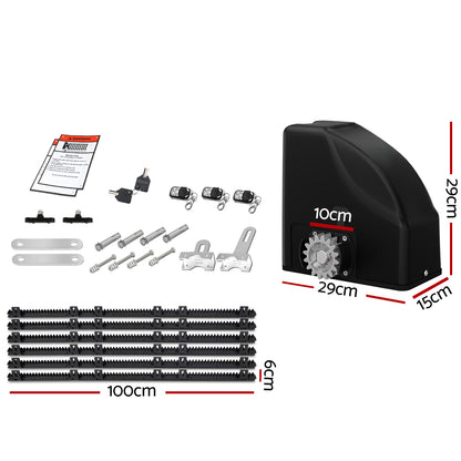LockMaster Automatic Sliding Gate Opener Kit 40W Solar 6M 600KG - Image 2