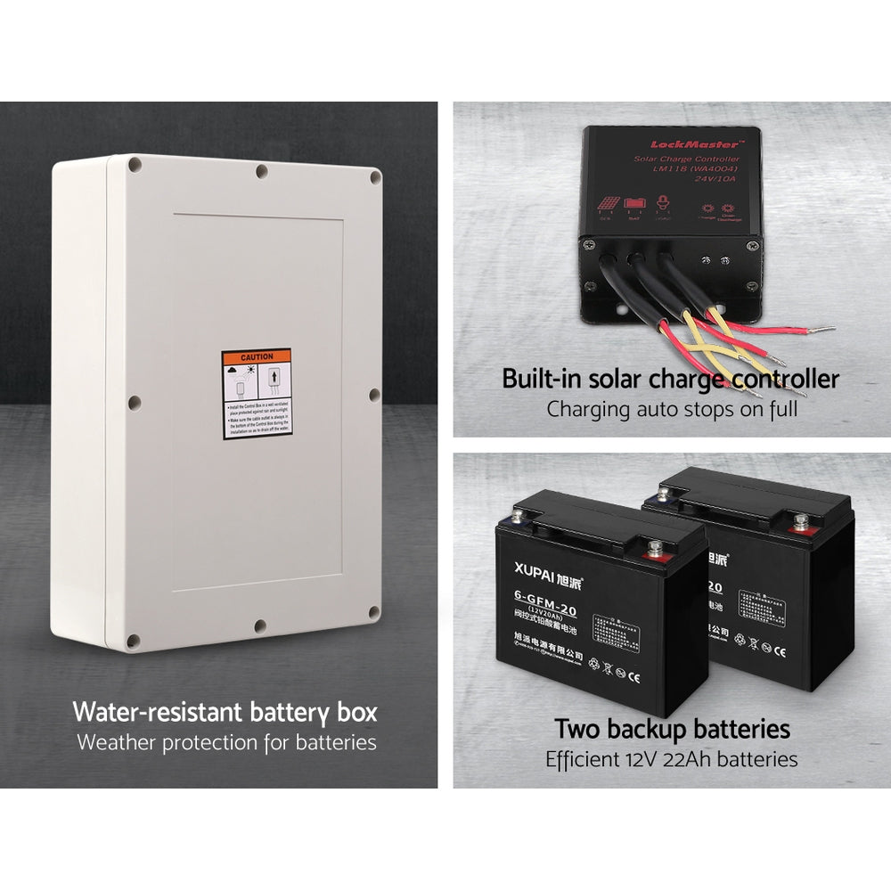 LockMaster Automatic Sliding Gate Opener Kit 40W Solar 6M 600KG - Image 4