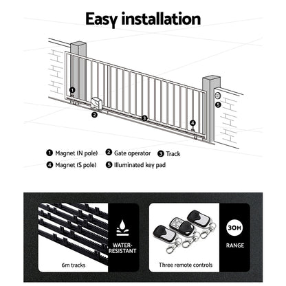 LockMaster Automatic Sliding Gate Opener Kit 6M 600KG - Image 5
