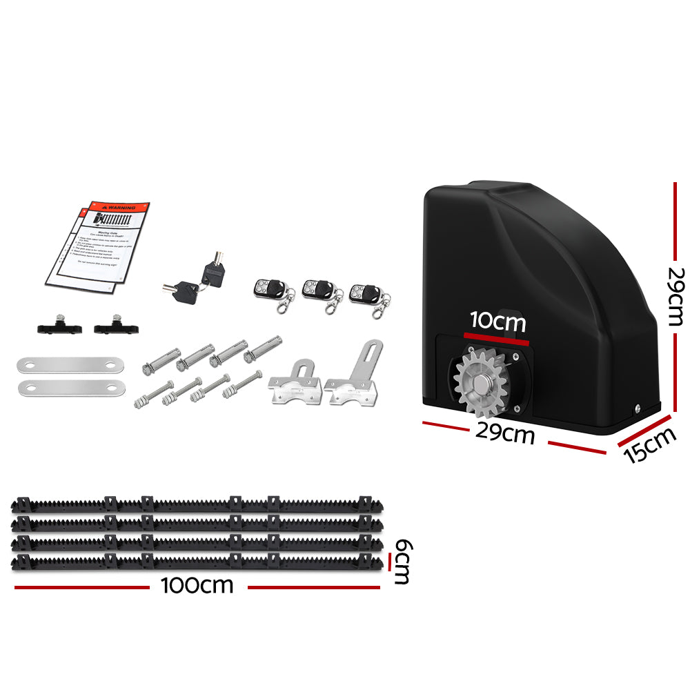 LockMaster Automatic Sliding Gate Opener Kit 10W Solar 4M 600KG - Image 2