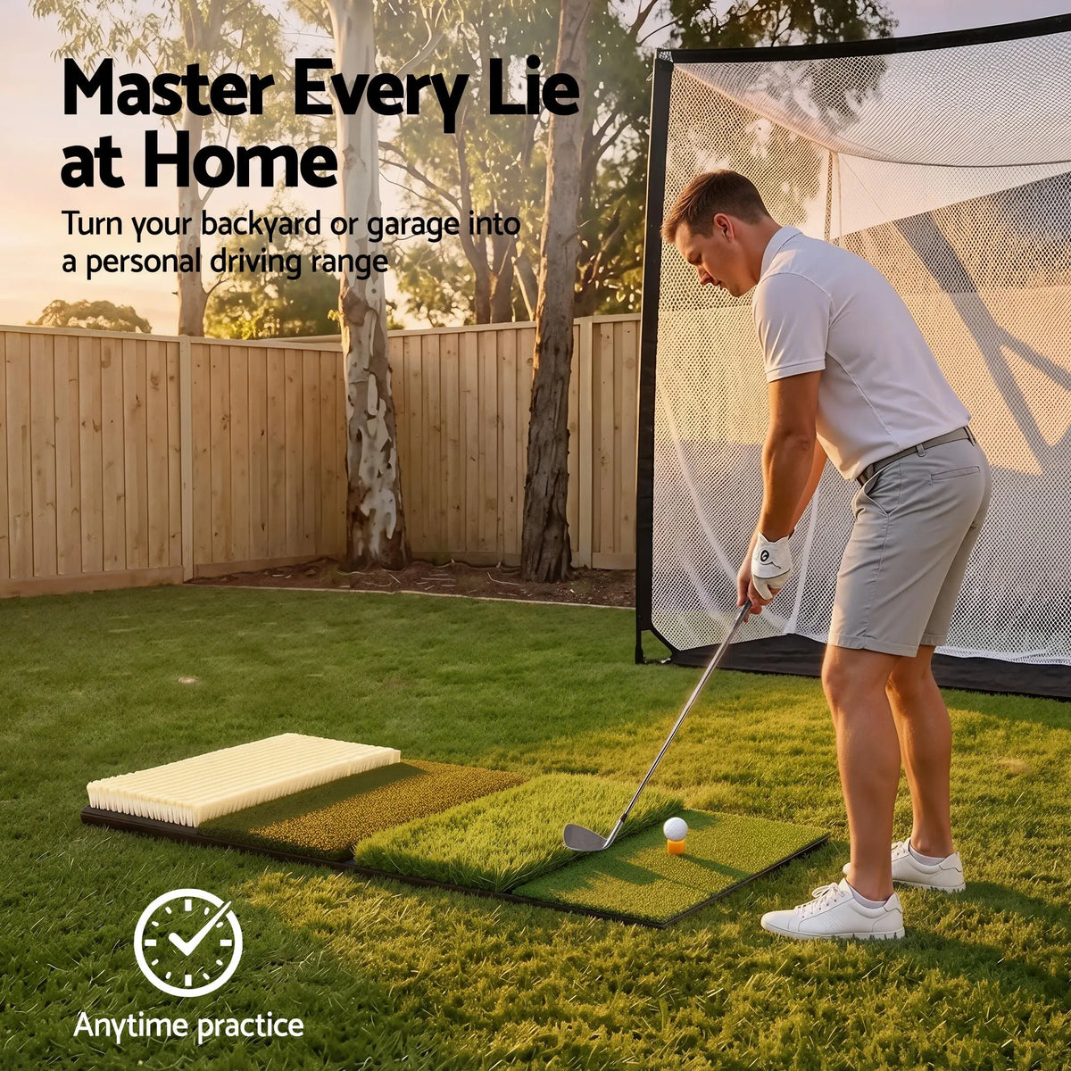 Everfit Golf Hitting Mat Practice Turf 4 in 1 Foldable Training Aid Backyard - Image 4