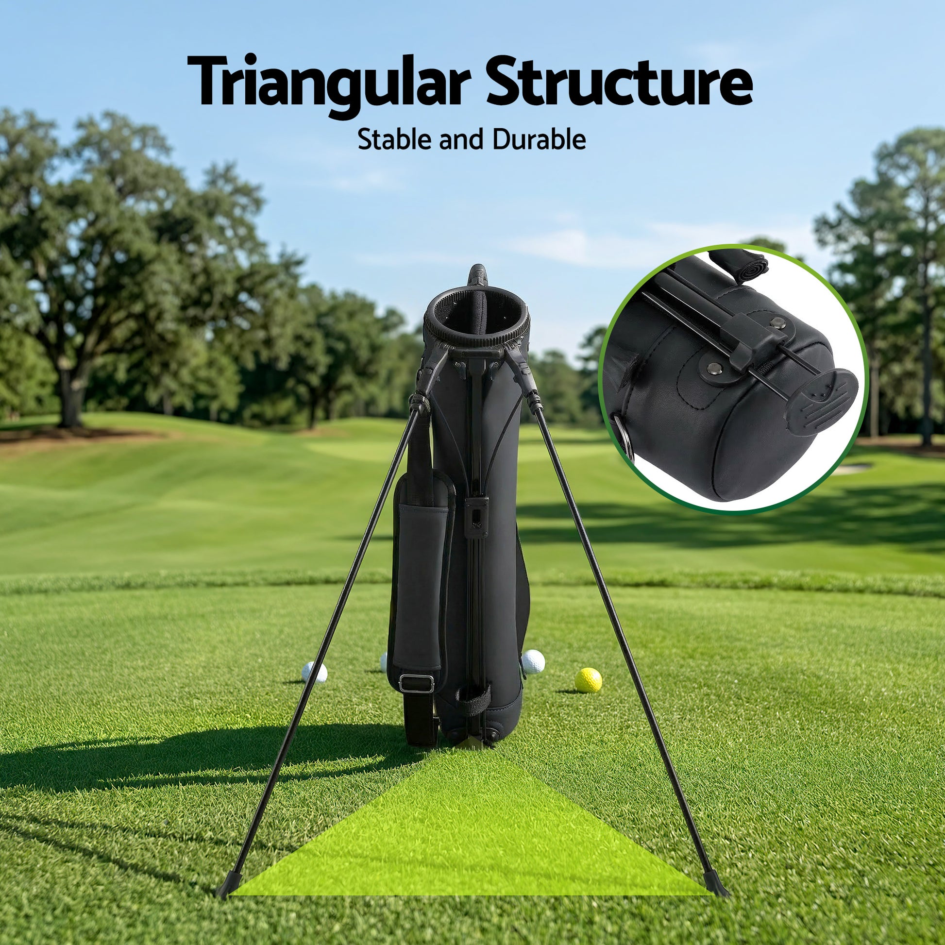 Everfit Golf Stand Bag Lightweight Sunday Pitch And Putt Bag Black - Image 5