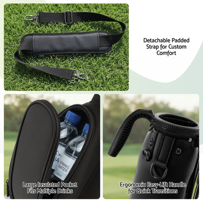 Everfit Golf Stand Bag Lightweight Sunday Pitch And Putt Bag Black - Image 8