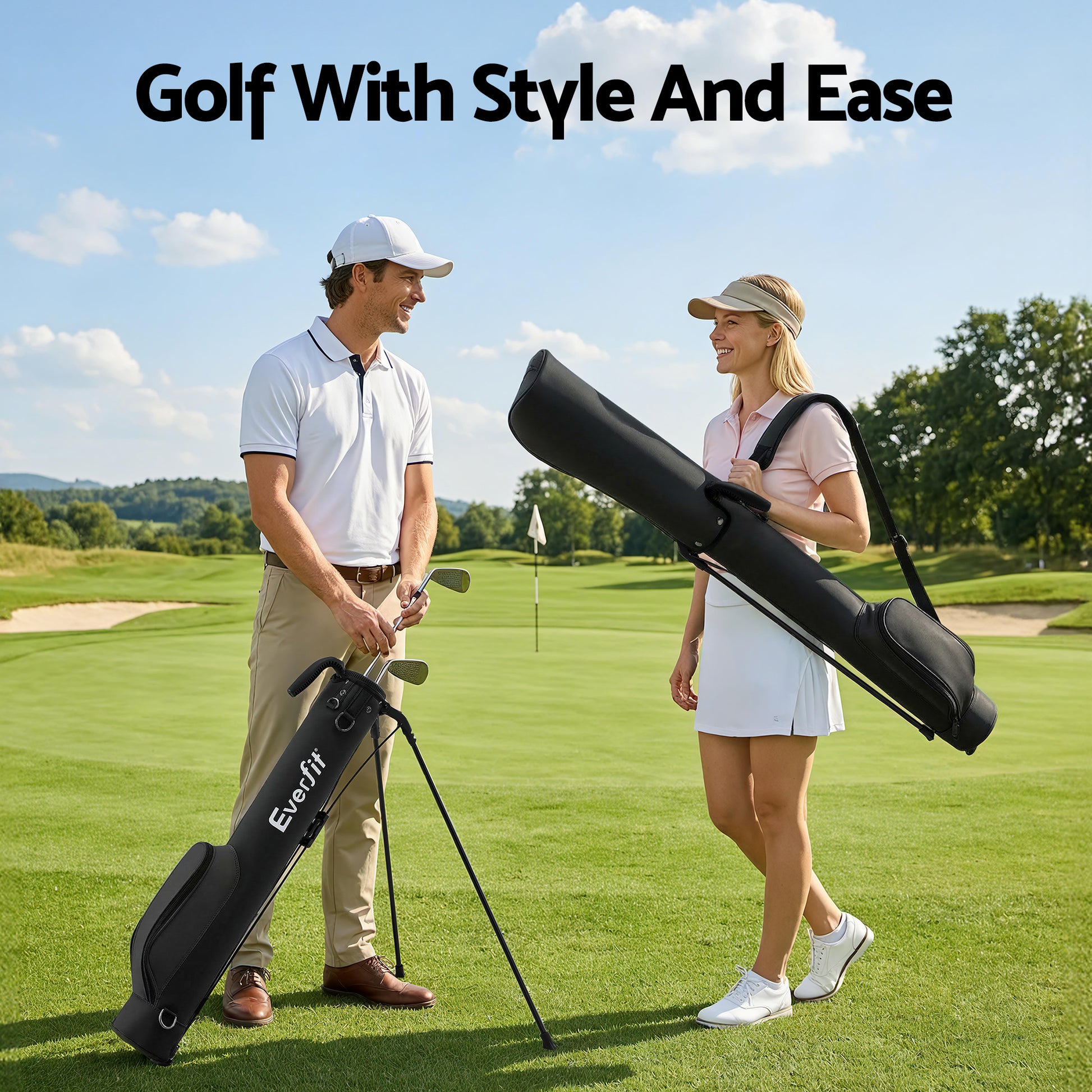 Everfit Golf Stand Bag Lightweight Sunday Pitch And Putt Bag Black - Image 9