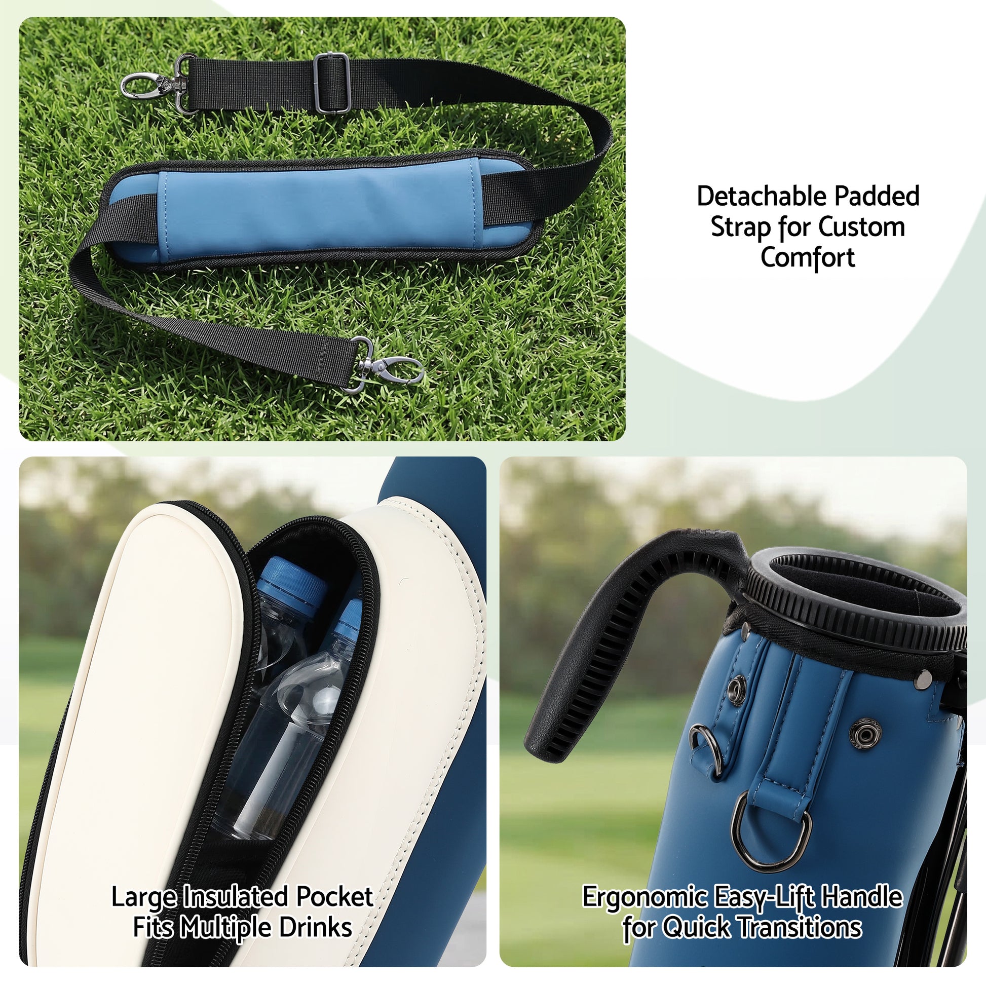 Everfit Golf Stand Bag Lightweight Sunday Pitch And Putt Bag Blue - Image 8