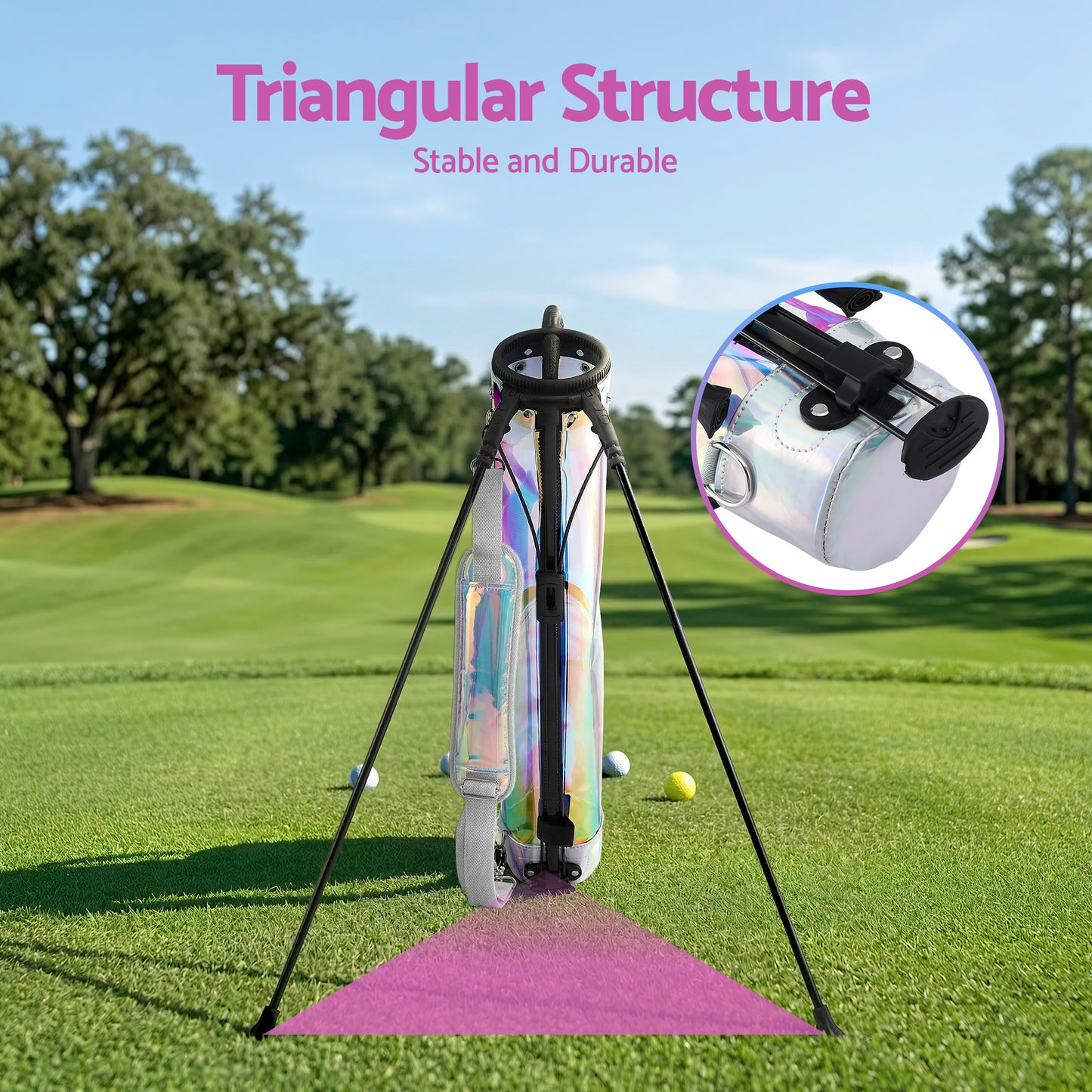 Everfit Golf Stand Bag Lightweight Sunday Pitch And Putt Bag Holographic - Image 5