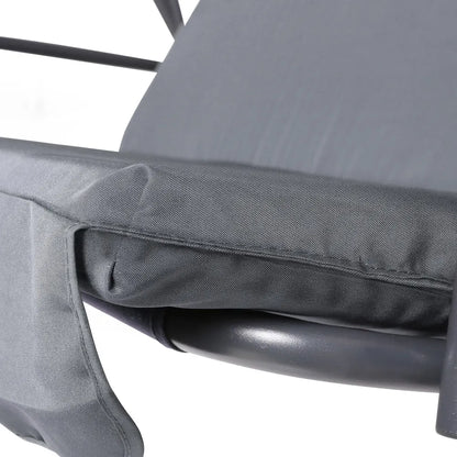 Gardeon Outdoor Swing Chair Garden Chair Bench Furniture Canopy 3 Seater Grey - Image 7