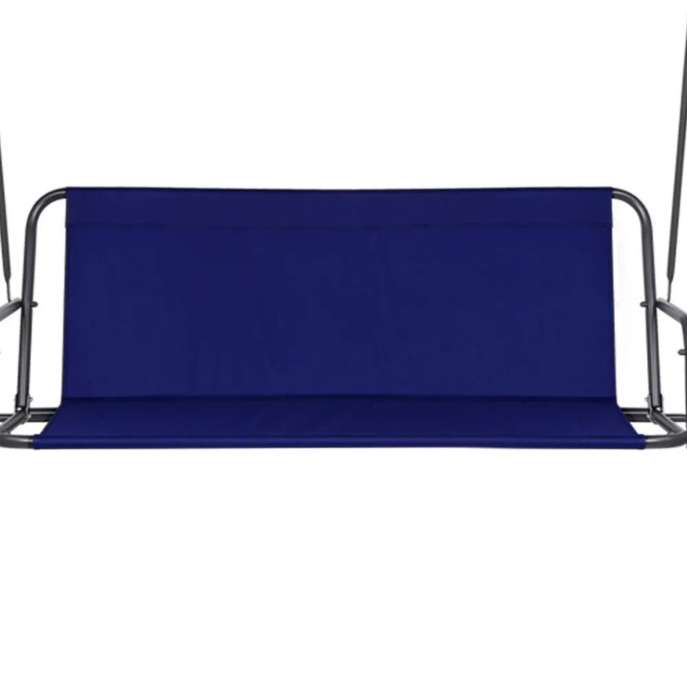 Gardeon Outdoor Swing Chair Garden Bench Furniture Canopy 3 Seater Navy - Image 5