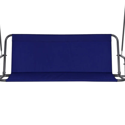Gardeon Outdoor Swing Chair Garden Bench Furniture Canopy 3 Seater Navy - Image 5