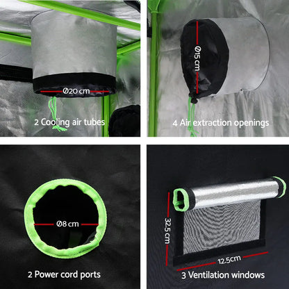 Greenfingers Grow Tent 100x100x200CM Hydroponics Kit Indoor Plant Room System - Image 3