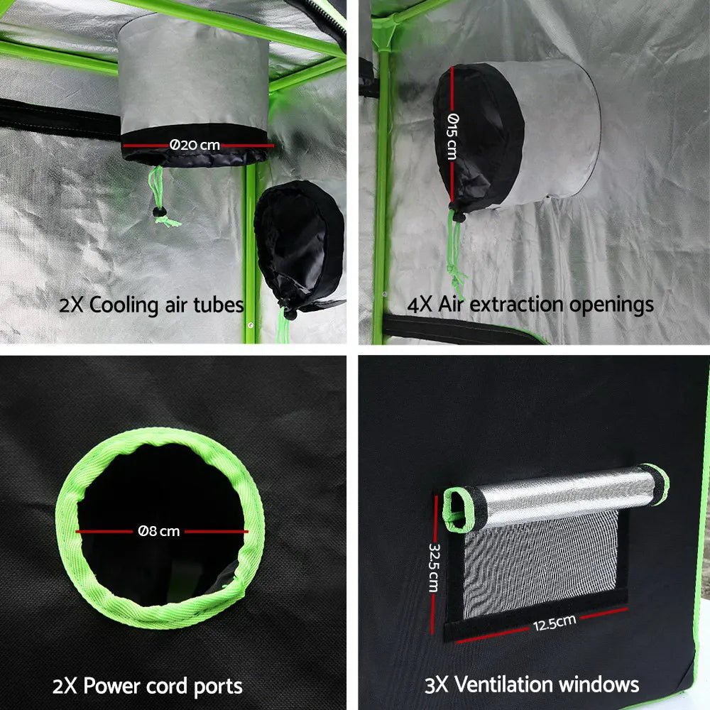 Green Fingers Grow Tent 120x60x150CM Hydroponics Kit Indoor Plant Room System - Image 3