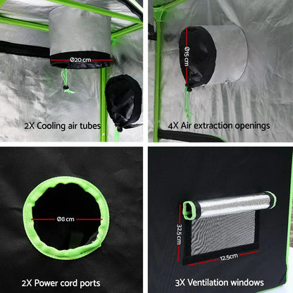 Green Fingers Grow Tent 120x60x150CM Hydroponics Kit Indoor Plant Room System - Image 3