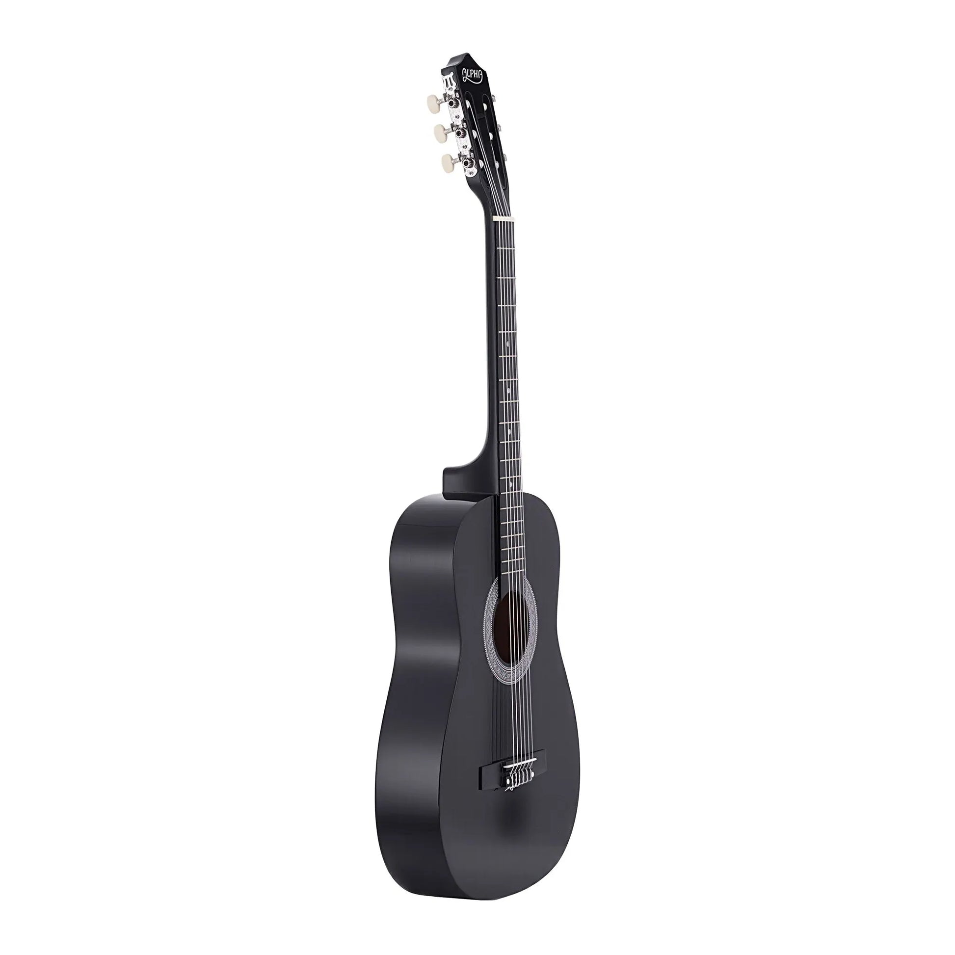 Alpha 38 Inch Acoustic Guitar Full Size Classical Cutaway Nylon String Black - Image 4