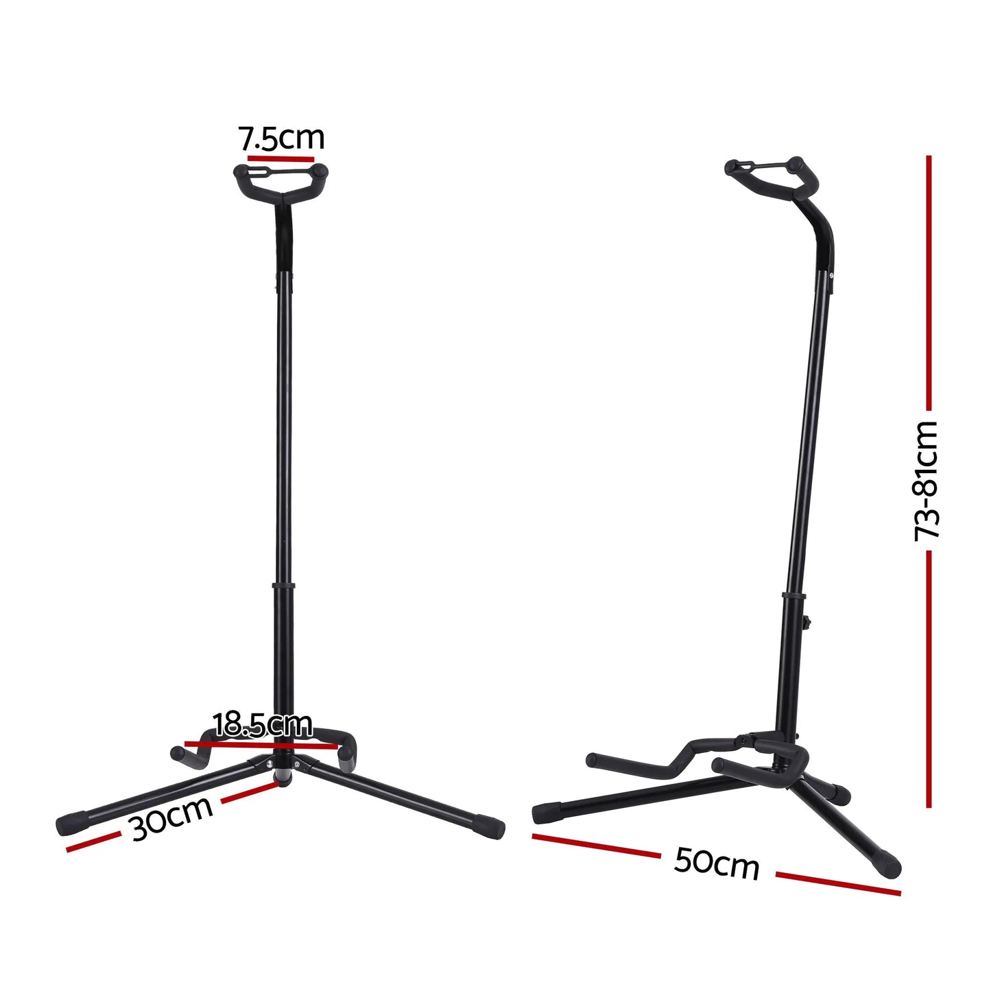 Alpha Iron Adjustable Guitar Stand Folding Instrument Holder Acoustic Bass Rack Black - Image 3