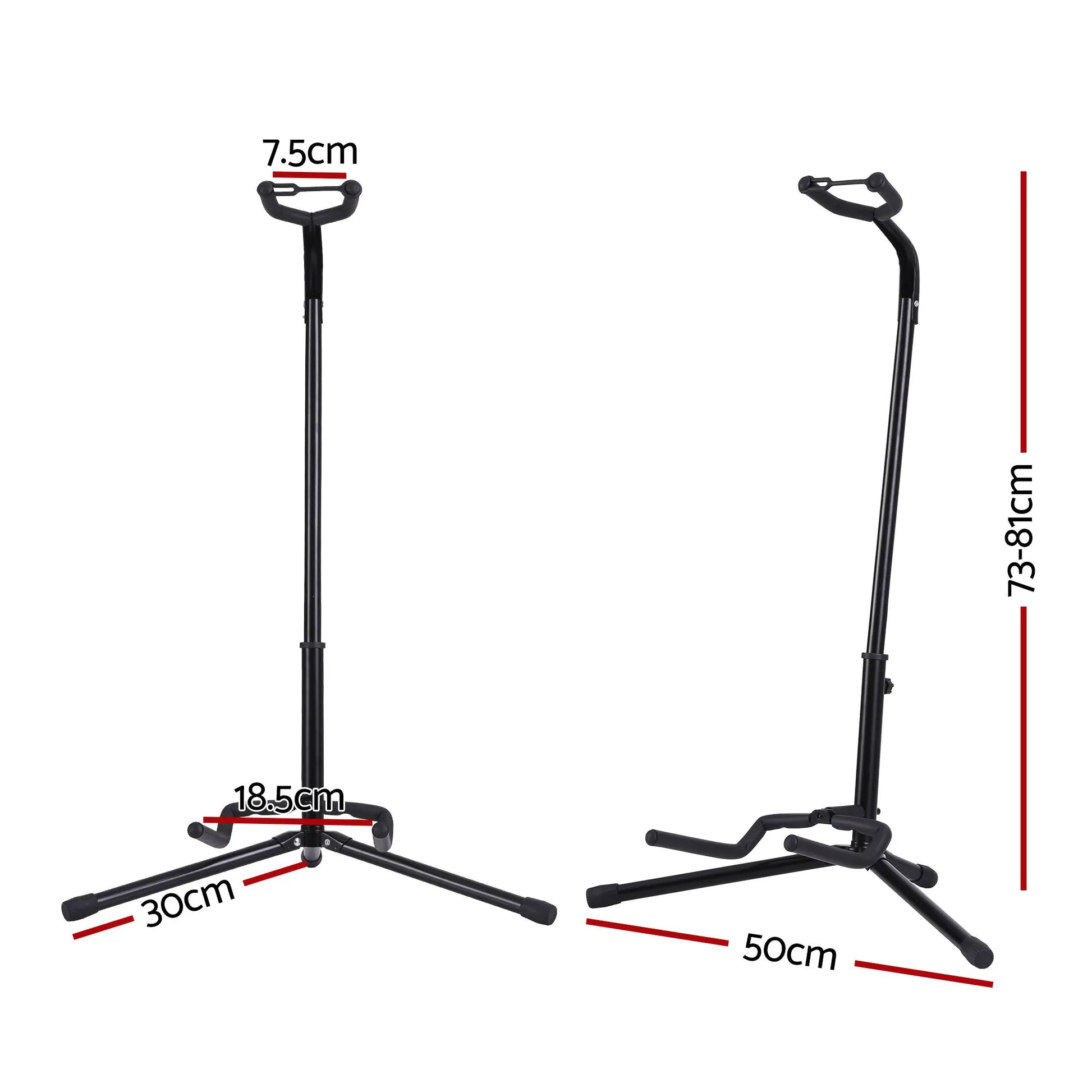 Alpha Iron Adjustable Guitar Stand Folding Instrument Holder Acoustic Bass Rack Black - Image 3