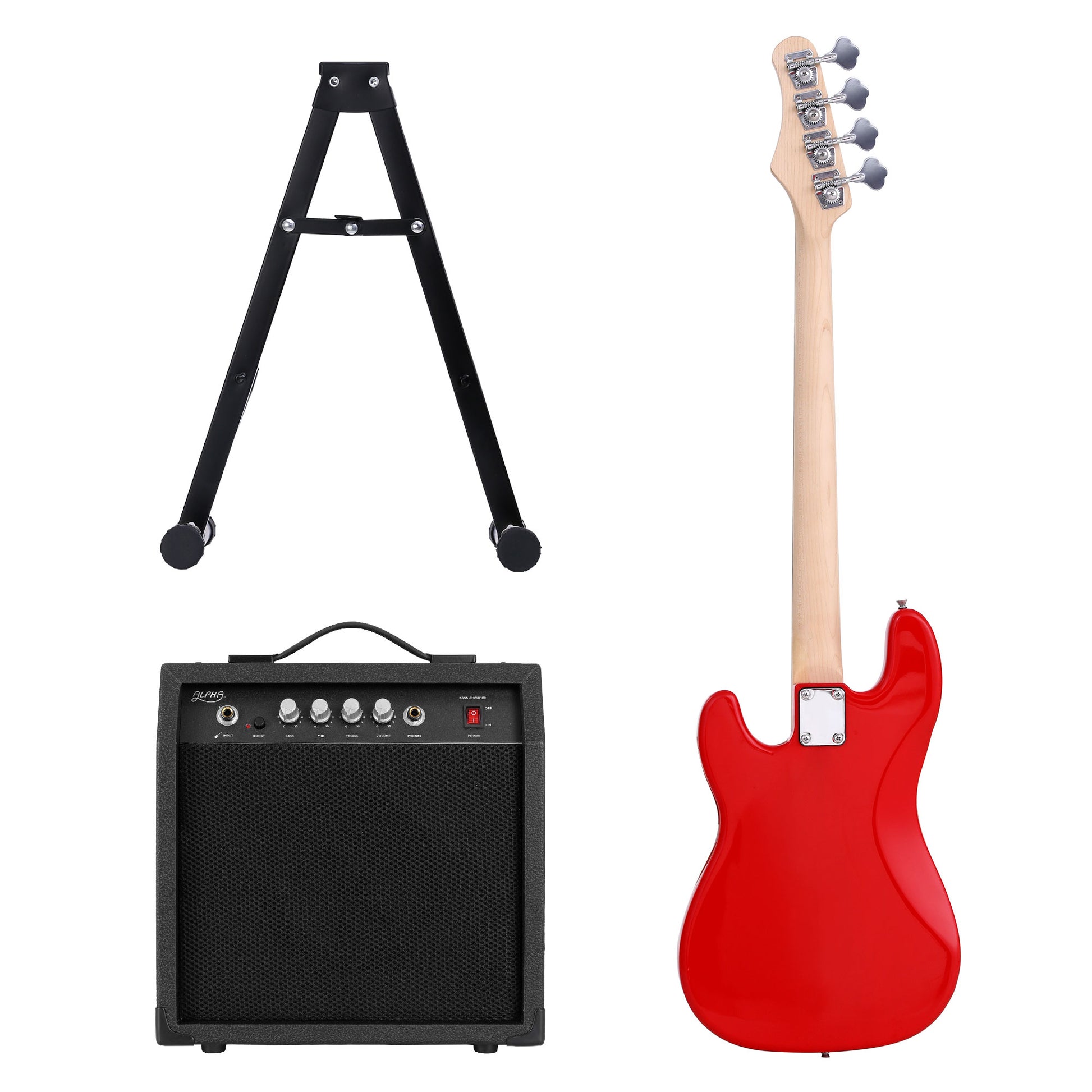 Alpha Electric Guitar Bass 47 Inch Set Kit 40W Bass Guitar Amplifier Guitar Stand Folding - Image 3