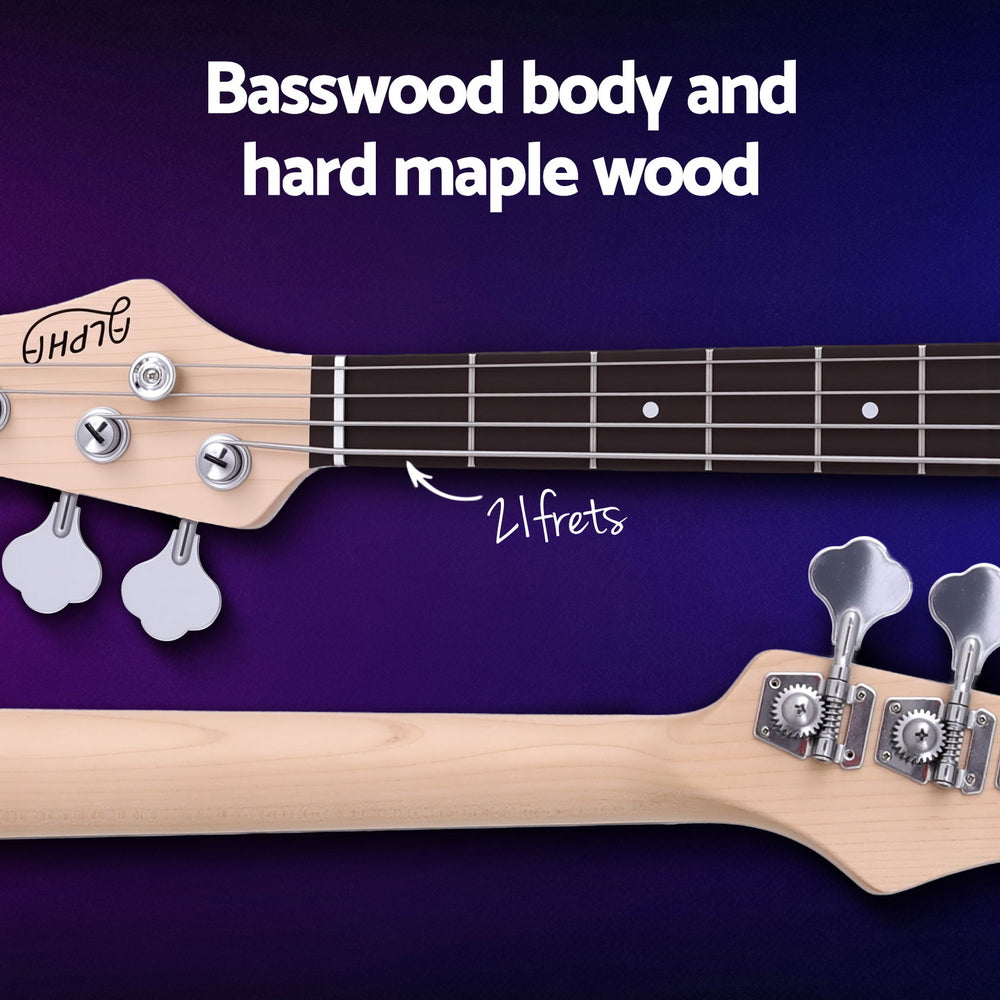 Alpha Electric Guitar Bass  47 Inch Red - Image 5