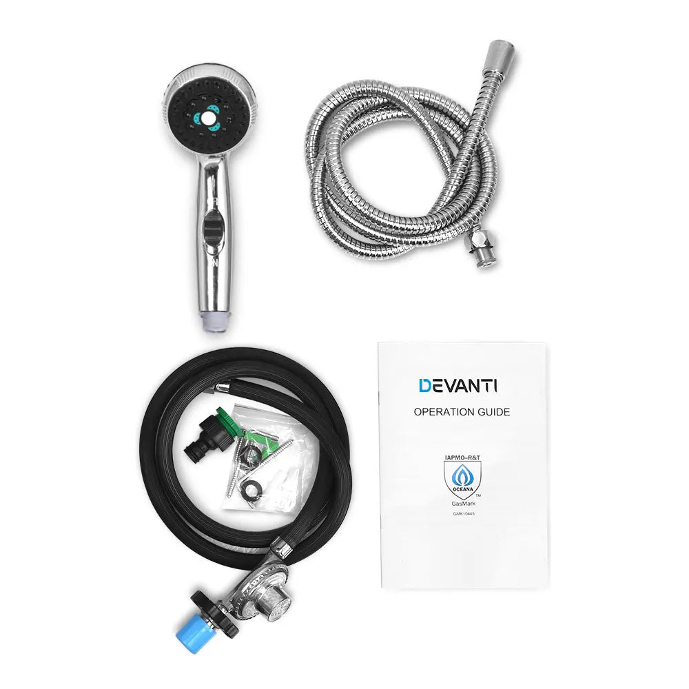 Devanti Portable Gas Water Heater LPG System Grey - Image 9