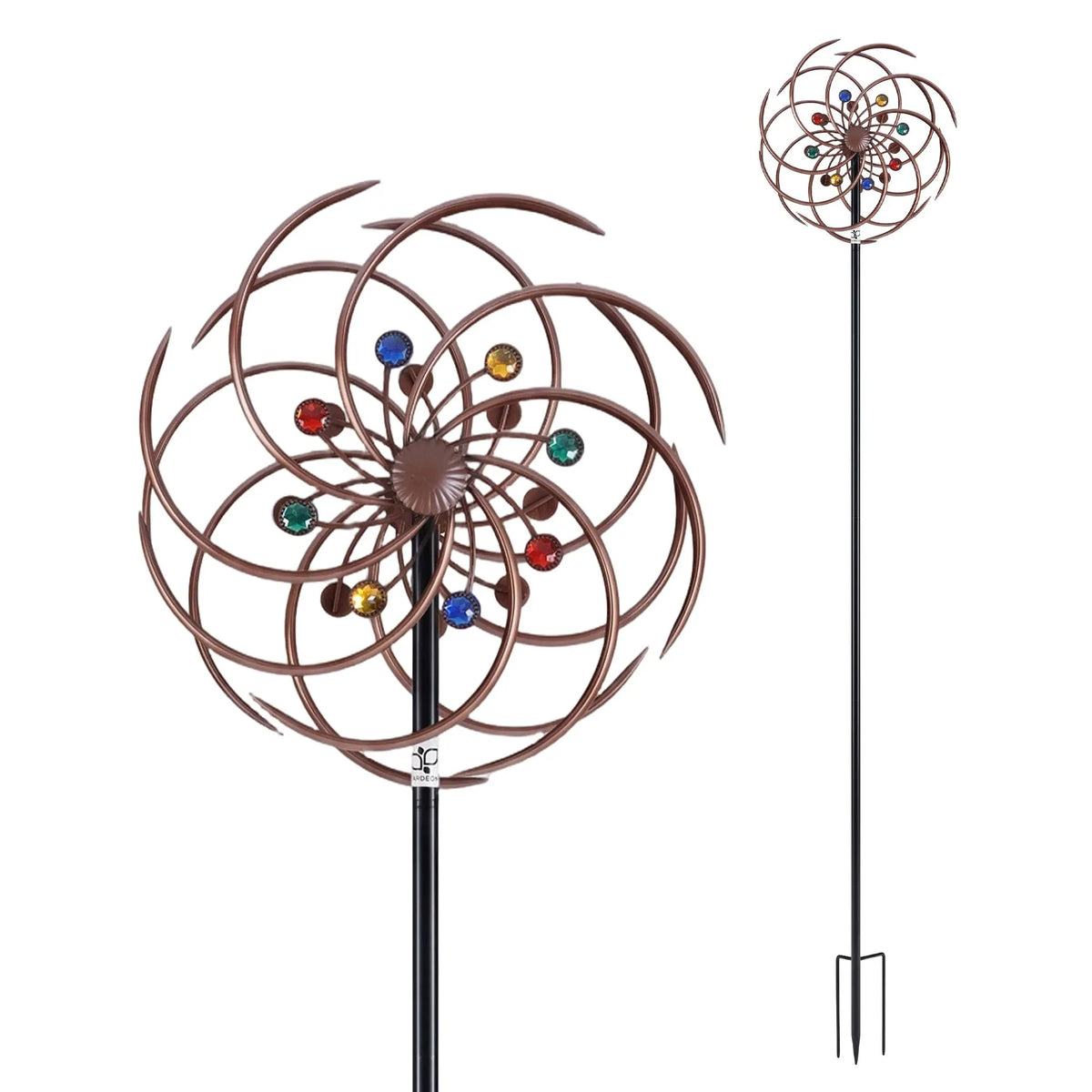Gardeon Garden Windmill Metal Wind Spinner Double Layer 190cm Bronze  - Image 2