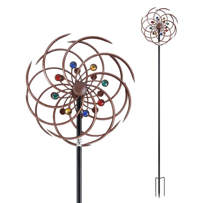 Gardeon Garden Windmill Metal Wind Spinner Double Layer 190cm Bronze  - Image 2