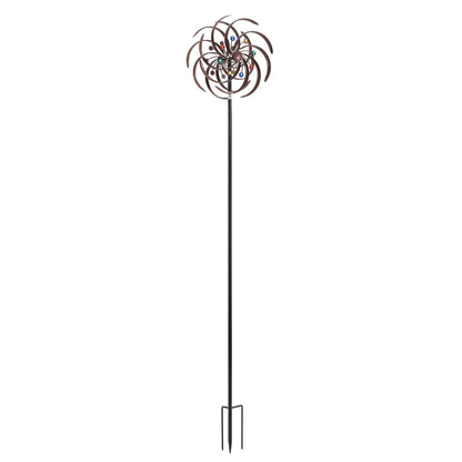 Gardeon Garden Windmill Metal Wind Spinner Double Layer 190cm Bronze  - Image 4