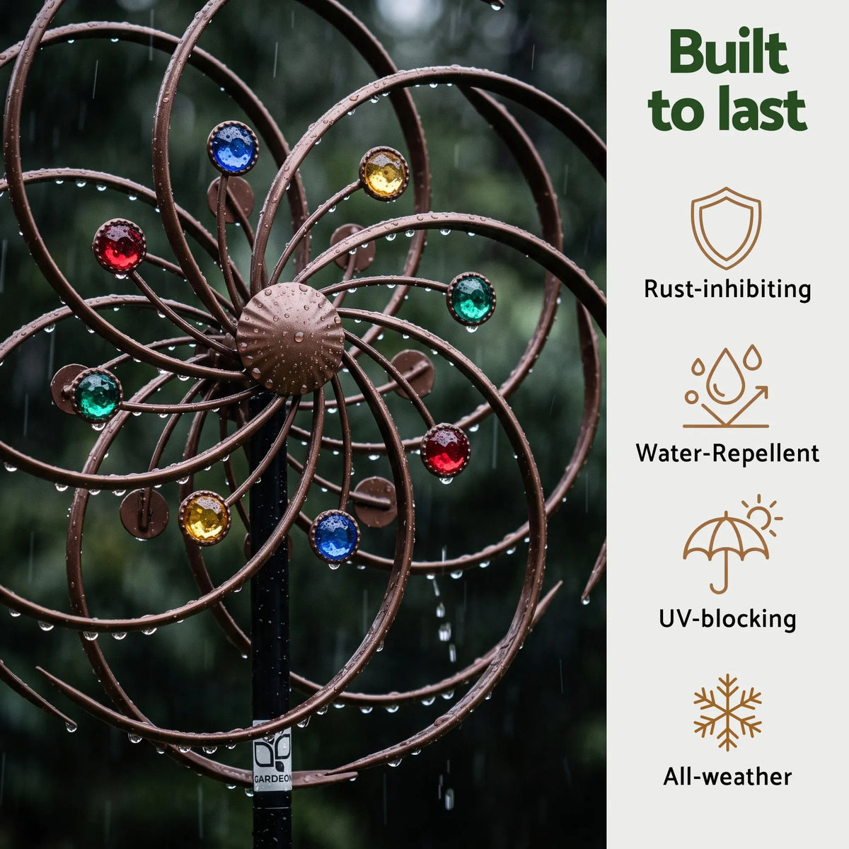 Gardeon Garden Windmill Metal Wind Spinner Double Layer 190cm Bronze  - Image 6