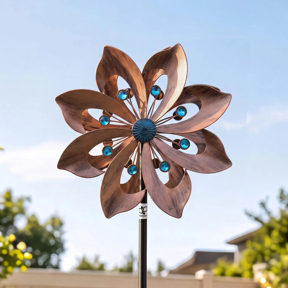 Gardeon Garden Windmill Double Layer Metal Wind Spinner 190cm Bronze