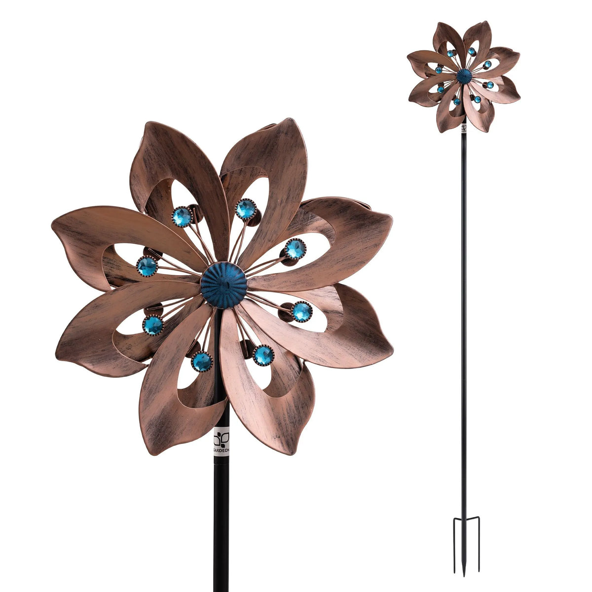 Gardeon Garden Windmill Double Layer Metal Wind Spinner 190cm Bronze - Image 2