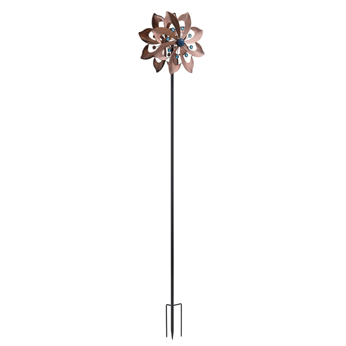 Gardeon Garden Windmill Double Layer Metal Wind Spinner 190cm Bronze - Image 4